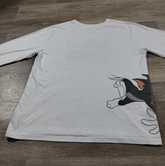 Hanna Barbera Tom and Jerry Chase Long Sleeve T-Shirt Size Large Double Sided - Picture 10 of 15